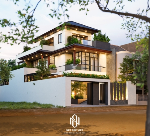 Khám phá mẫu biệt thự mái Nhật 2 tầng sang trọng tại Xuân Lộc do Nét Đẹp Việt thiết kế