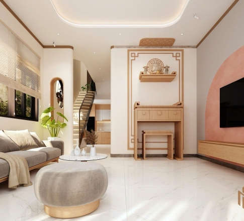 Mẫu Nhà Phố 2 Tầng  & Nội Thất Hiện Đại Đường Khổng Tử Long Khánh - Nét Đẹp Việt. 