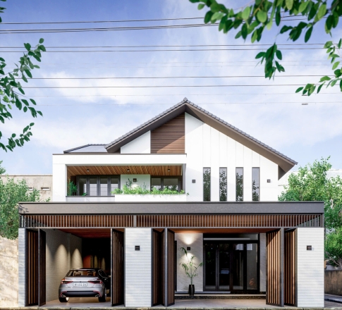 Thiết kế thi công nhà mái lệch - Lý Thường Kiệt, P. Long Khánh