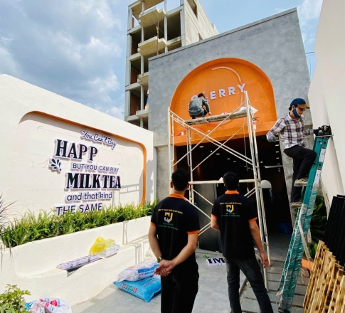 Hoàn Thiện Thi Công Trọn Gói Quán Trà Sữa Tại Xã Dầu Giây