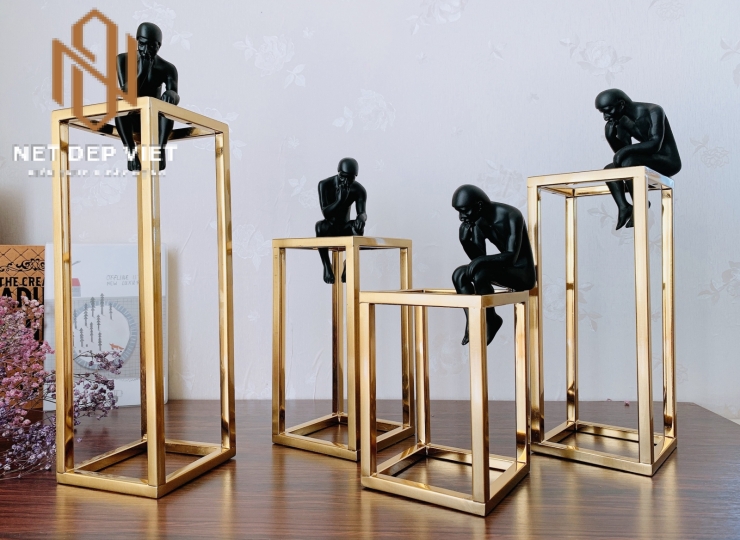Bộ 4 Tượng Hắc Nhân Suy Nagẫm Thinking Men - BD0001
